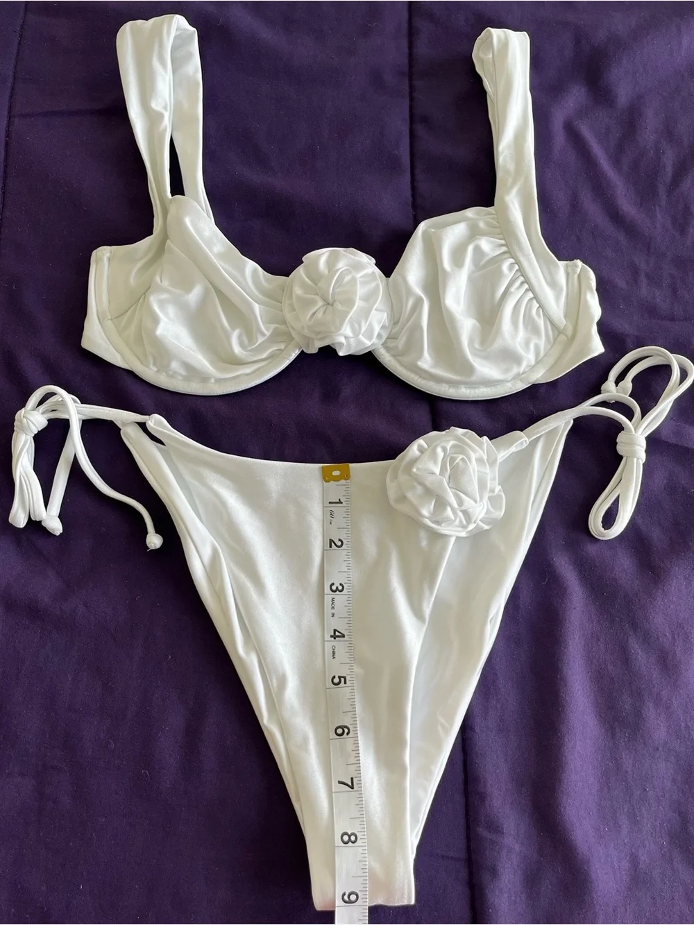 L*Space Bikini Set Stella Top & Lennox Bottom White Medium/Large Bridal Swim